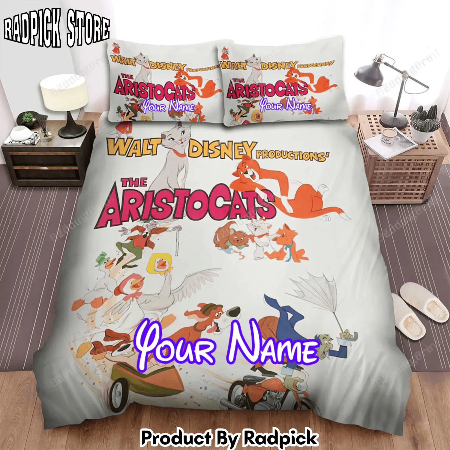 Radpick the aristocats 28197029 movie poster fanart 4 bed sheets duvet cover personalized name bedding sets rp3271430